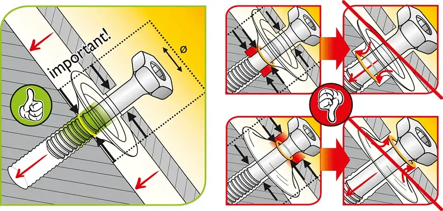 Korrekt platzierte Savetix-Scheibe (grün)